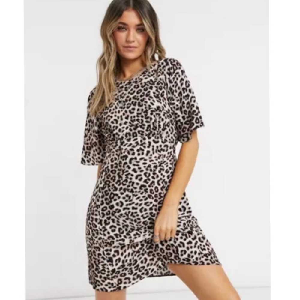 Style Cheat Leopard Print Open Back Dress. Size 12.